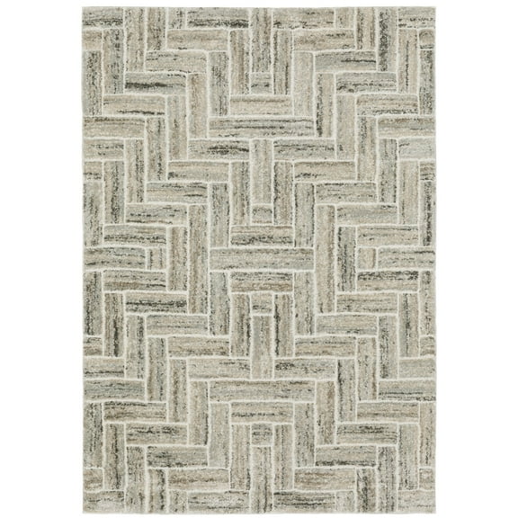 Oriental Weavers Cambria Area Rug - 093L2 - 3'3" x 5' - in Ivory/ Beige - Modern Style, Stain Resistant, Family and Pet Friendly , Entrway, Bedroom Rug