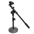 thumbnail image 1 of Table Microphone Stand, Telescoping Boom Arm Prevent Slip Adjustable Height Angle Desk Mic Stand Weighted Round Base  for Meeting, 1 of 7