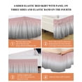 thumbnail image 6 of Gradient Pink Grey,Wrap Around Bed Skirts for California King Bed 18" Drop,Bed Skirt with Adjustable Elastic Belt Dust Ruffle Bed Valance for Bedroom Modern Abstract Color Ombré Art Bed Frame Cover, 6 of 7