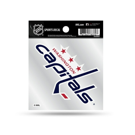 Capitals Clear Backer Decal W/ Primary Logo (4"X4")