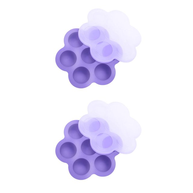 Monstrate Moldes para mordeduras de huevo de silicona multifuncionales de 7 agujeros contenedor de almacenamiento reutilizable bandeja de comida para violeta 2piezas Monstrate CBP051943