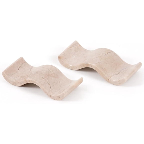 Radicaln Marble Chopstick Holder Set of 2 for Table Handmade Beige Chopstick Organizer, Chop sticks Rests for Cooking Chopsticks & Dining Table, Chopsticks Holder & Kitchen Utensil Rest