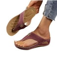 thumbnail image 4 of Quaouag Orthopedic Sandals for Women Summer Arch Support Wedge Flip Flops Comfortable Dressy Slippers, 4 of 4