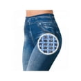 thumbnail image 4 of Women Pocket Short Velvet Slim Imitation Denim Skinny Pants Leggings, 4 of 4