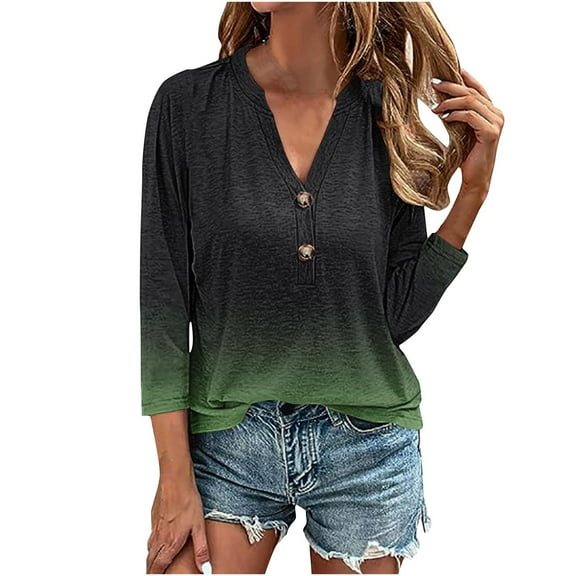 ChaoHeng Women Tops Summer Plus Size Summer Tops Short Sleeve T Shirts for Women Women's Tops Fashion Solid Button Shirt Female V-Neck Loose T-Shirt Blouse