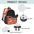 thumbnail image 4 of White Cat and Heart Red Pattern Backpack for School, Cute School Bag with Adjustable Shoulder Straps and Padded Back, 15"x11.42"x5.5", 4 of 5