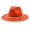 Orange, variant on Women's Wide Brim Felt Fedora with Chain: Vintage Flat Brim Accessory for Casual & Formal Styling