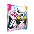 thumbnail image 3 of LNWH Game Controller Painted Throw Pillow Covers, Square Soft Linen Decorative Pillow Cases, 18"x18", 3 of 8