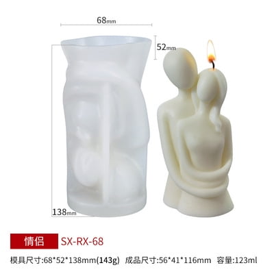 Qingsi 1 SET Candle Molds Silicone Art Body Art Body Candle Mold,Silicone Mold Human Shape Body Candle for Candle Making DIY Soap Candle Chocolate Plaster 