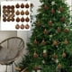 thumbnail image 1 of 12 Bolas Navideñas de Terciopelo Flocadas, Adornos Navideños de Plástico, Adornos Colgantes Decorativos para Árbol de Navidad., 1 of 5