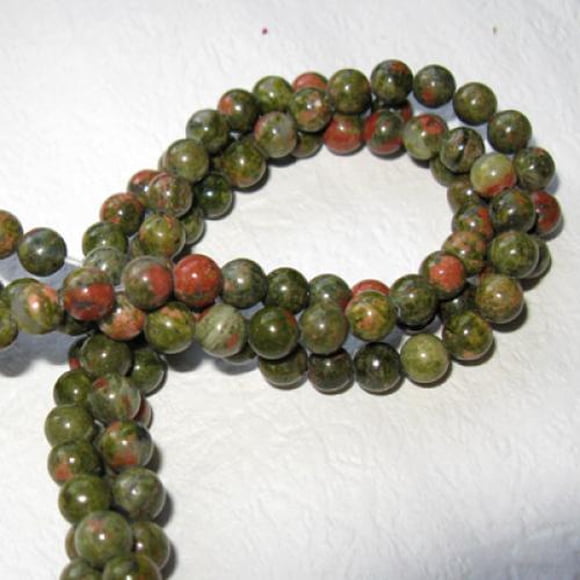 VONKY Unakite Round Gemstone Loose Beads Strand 6mm 15.5 / Inch