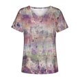 thumbnail image 4 of Blusa estampada de verano para mujer, camisetas casuales de manga corta con cuello en V, camisetas Pompotops  hkajfhjk472473, 4 of 5