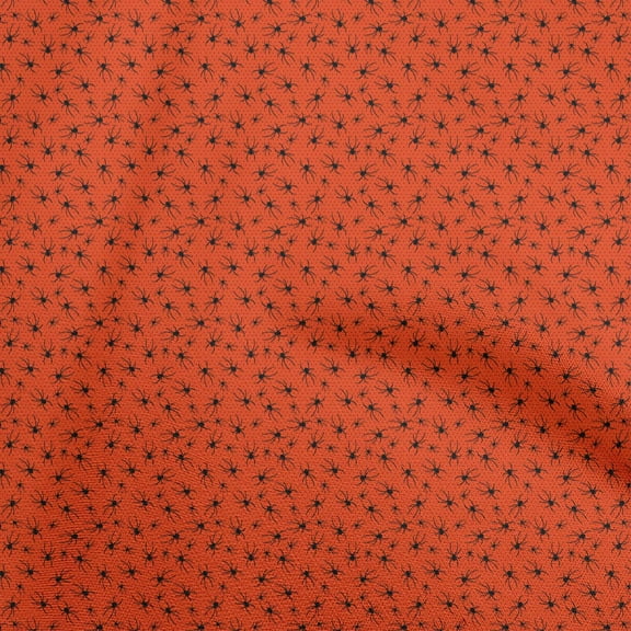 oneOone Cotton Cambric Orange Fabric Halloween Sewing Material Print Fabric By The Yard 42 Inch Wide