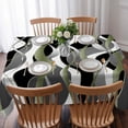 thumbnail image 3 of Sage Green Stripe Table Cloth Waterproof Tablecloths, Grey White Geometric Modern Abstract Tablecloth Dining Table Cover for Kitchen Party Tabletop Outdoor, Rectangle Tablecloth 52x70 Inch, 3 of 9