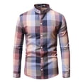 thumbnail image 3 of Camisa A Cuadros Manga Larga Con Botones Para Hombre, 3 of 4