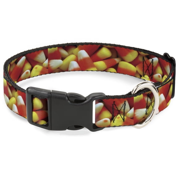 Buckle-Down Pet Collar, Dog Collar Plastic Buckle, Vivid Candy Corn Stacked, 7 to 8.5 Inches 0.5 Inch Wide
