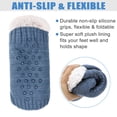 thumbnail image 5 of Bocaoying 2 Pairs Fluffy Fuzzy Warm Slipper Socks for Men, Thick Fleece Lined Non-Slip Socks with Grip Indoor Floor, Size Large, 5 of 7