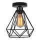 thumbnail image 1 of Lámpara de techo retro negra de montaje semiempotrado, luces de techo vintage de estilo industrial elegante para decoración de pasillos y escaleras, 1 of 6
