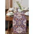 thumbnail image 2 of Purple Boho Burlap Cotton Table Runner 13x108 Inches Long, Country Retro Tribal Southwest Pattern Farmhouse Table Runners, Outdoor Dining Tablecloths Decor for Baby Shower/Party/Wedding, 2 of 6