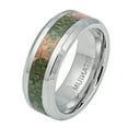 thumbnail image 2 of 8MM Comfort Fit Titanium Wedding Band Orange Green Natural Riverstone Inlay Titanium Ring (Size 7 to 15), 2 of 2