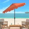 thumbnail image 4 of Safavieh Zimmerman 9' Market Crank UV Resistant Umbrella, Orange/White, 4 of 8