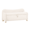 thumbnail image 5 of Walker Edison Modern Bouclé Upholstered Curved Storage Bench, Ivory, 5 of 10