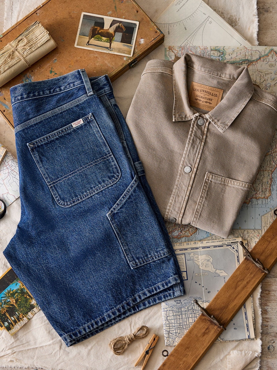 Levi Strauss Signature™ Men's and Big and Tall Utility Shorts, 10.5" Inseam