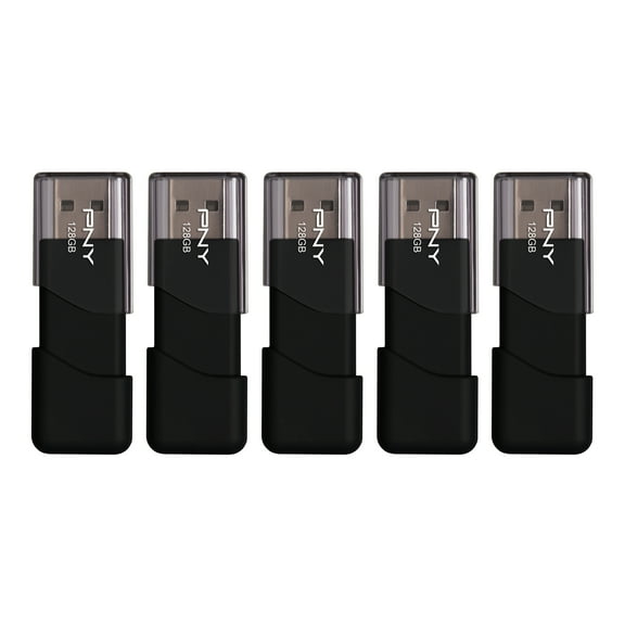 PNY 128GB Attache USB 2.0 Flash Drive, 5 Pack