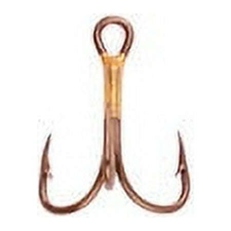 UPC: 0047708121538 | Eagle Claw 2X Treble Regular Shank Curved Point Fishing Hooks  Bronze  Size 4
