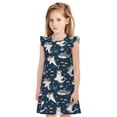 thumbnail image 1 of Balery Friendly Sharks Camisón de princesa para niñas, pijama de algodón con mangas abullonadas, suave y bonito.-Large, 1 of 6