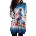 thumbnail image 1 of Camiseta navideña de manga larga para mujer, vestidos con bolsillos y cuello redondo de alce de dibujos animados, Jersey holgado informal de gran tamaño para otoño e invierno, 1 of 5