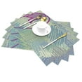 thumbnail image 2 of YFYANG Washable Heat-Resistant Placemats, 70% PVC/30% Polyester, Green Line Graffiti Art Kitchen Table Mat, 12" x 18" 1 Piece, 2 of 6