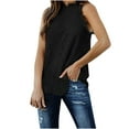 thumbnail image 2 of Babysbule Womens Tank Tops Clearance Fashion Woman Solid Halter Sleeveless Lace Hollow Out Tank Tops T-shirt Blouse, 2 of 8