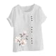 thumbnail image 4 of Vestidos Casuales Para Mujer, Blusas De Mujer De Moda Blusa informal de lino con cuello redondo, manga corta y botones para mujer, 4 of 4