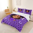 thumbnail image 3 of Castle Fairy Playful Black Girl Duvet Cover King,Vintage Polka Dots Butterfly King Bedding,Purple,1 Duvet Cover and 2 Pillowcases, 3 of 6