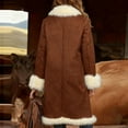 thumbnail image 4 of Ruimatai Women's Faux Shearling Coat Long Warm Winter Jacket with Fleece Lining, Brown Mid-Length Outerwear for Casual Style and Comfort, 4 of 9