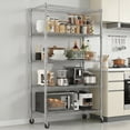 thumbnail image 3 of Legooin 18x36x82 inch Metal Wire Shelving Unit 5-Tier Storage Rack with Wheels Utility Shelf for Home Industrial Storage 2000lbs Load Capacity, Silver, 3 of 8