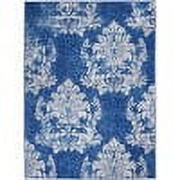 5â€™ x 7â€™ Navy and Ivory Damask Area Rug