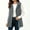 Gray, variant on IUYRTFE Women's Sleeveless Faux Fur Vest with Lapel Collar and Button Front Mid Length Plush Cardigan Jacket with Pockets