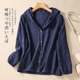 thumbnail image 2 of Versatile And Comfy Women's Hooded Cardigan With Buttons Latest Arrival In Casual Loose Fit Long Sleeves And Solid Colors, 2 of 2