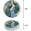 thumbnail image 1 of FMSHPON Peacock and Hydrangea Vintage Set of 4 Round Coaster for Drinks, Absorbent Ceramic Stone Coasters Cup Mat with Cork Base for Home Kitchen Room Coffee Table Bar Decor, 1 of 6