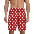 thumbnail image 2 of Picia Red Polka Dot Pajama Shorts for Men, Men's Pajama Bottoms, Sleepwear,Short Pajama Pants-XX-Large, 2 of 9