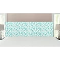thumbnail image 1 of Flower Headboard, Pattern with Flower Stems Blooming Springtime Simple Design Art Print, Upholstered Decorative Metal Bed Headboard with Memory Foam, King Size, Pale Blue Teal White, by Ambesonne, 1 of 4