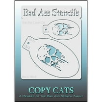 Bad Ass Copy Cat Stencil - Skull 9013, Thin, Flexible, High Grade Mylar, Reusable Face Painting Stencil, Great for Airbrush, Brush, Sponge Application