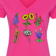 thumbnail image 4 of Inktastic Group of Beautiful Wildflowers Women's V-Neck T-Shirt, 4 of 5