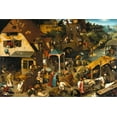 thumbnail image 2 of Art.com The Netherlandish Proverbs (The Blue Cloak or the Topsy Turvy World), 1559 Stretched Canvas Print Wall Art by Pieter Bruegel the Elder, 24" x 16", 2 of 4