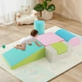 thumbnail image 2 of Gymax 6 PCS Kids Climber Play Set Indoor Foam Climb & Crawl Activity Blocks w/ Cover Multicolor, 2 of 9