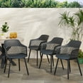 thumbnail image 2 of GDF Studio Airyanna Outdoor Modern Dining Chair, Set of 4, Black, 2 of 7