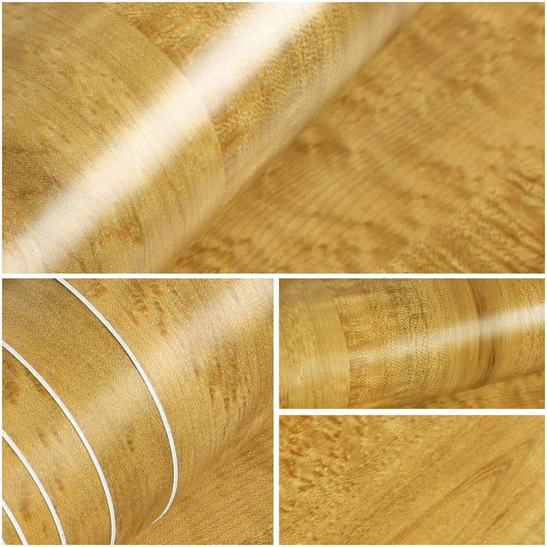 VEELIKE Gold Wood Grain Contact Paper for Countertops Waterproof Peel and  Stick Vinyl Wallpaper 15.7''x354'' Self Adhesive Removable Wallpaper for  Bedroom Cabinets Walls Table Liners 