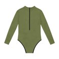thumbnail image 4 of Cethrio Girls' One Piece Swimsuits, Vacation Surfing Beach Long Sleeve Kids Bathing Suit Army Green Size 7-8, 4 of 6
